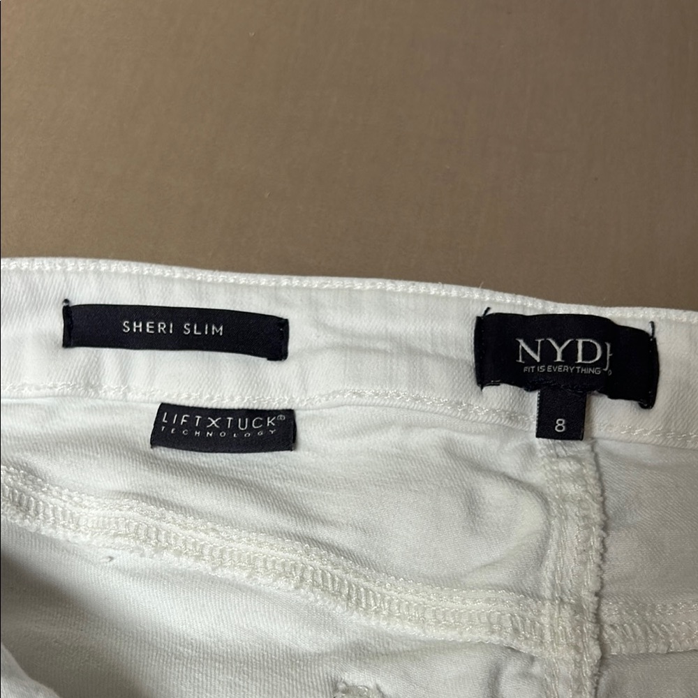 NYDJ Sheri Slim White Straight Leg Denim Jeans Size 8 - Picture 3 of 6